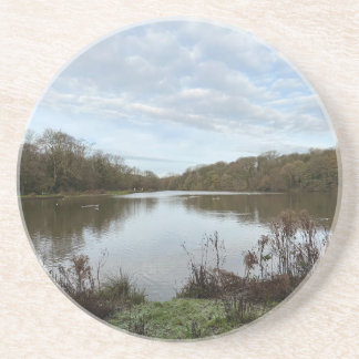 A peacful lake.. zandsteen onderzetter