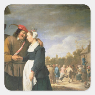 A Peasant Wedding, 1648 Vierkante Sticker