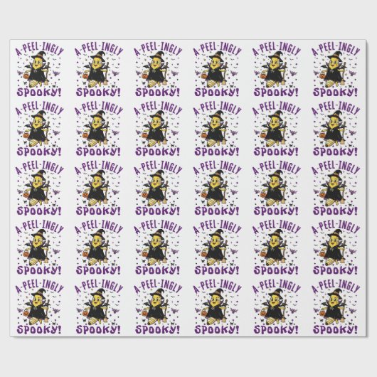 A-peel-ingly Spooky Halloween Banana Design Cadeaupapier (Vlak)