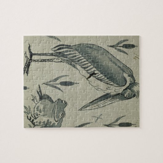 A Pelican and Frog in Conversation (w/c op papier) Legpuzzel (Horizontaal)