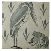 A Pelican and Frog in Conversation (w/c op papier) Tegeltje (Voorkant)