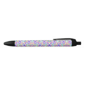 A pen with a vibrant floral pattern on its barrel  (Bovenkant)