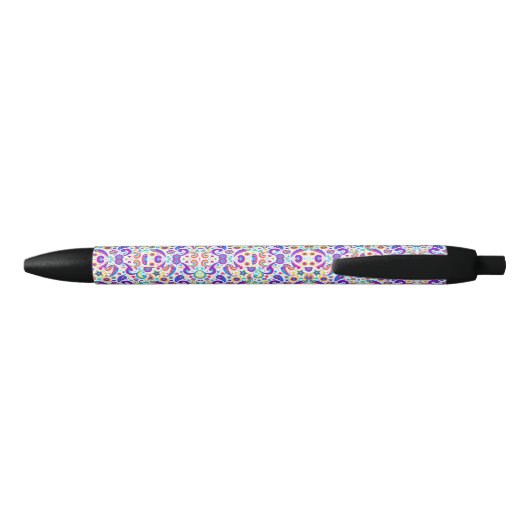 A pen with a vibrant floral pattern on its barrel  (Achterkant)