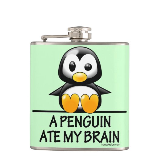 A Penguin Ate My Brain Heupfles (Voorkant)