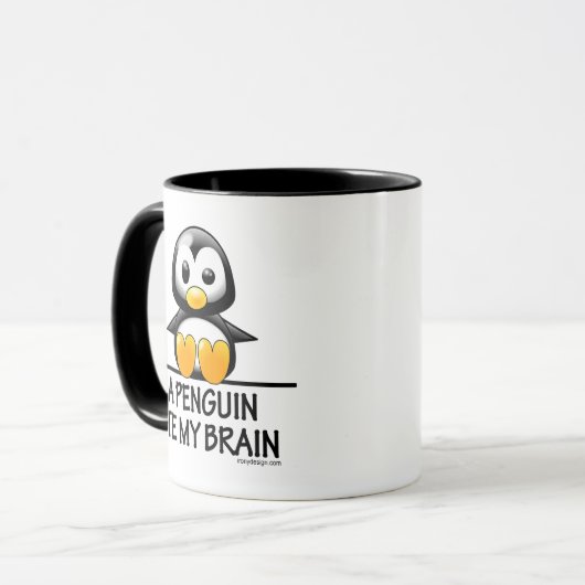 A Penguin Ate My Brain Mok (Voorkant links)