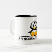 A Penguin Ate My Brain Tweekleurige Koffiemok (Voorkant links)