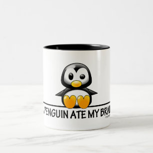 A Penguin Ate My Brain Tweekleurige Koffiemok