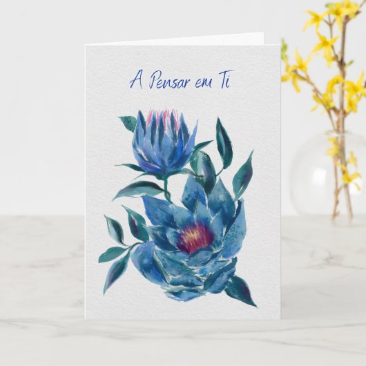 A Pensar em Ti – Cartão de Flores Azuis Hellebores Kaart (Gele Bloem)
