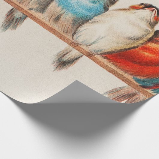 A Perch of Birds, 1880 by Hector Giacomelli Cadeaupapier (Hoek)