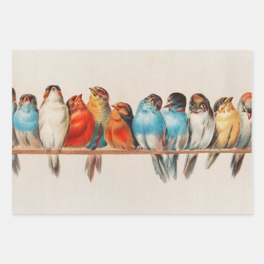 A Perch of Birds, 1880 by Hector Giacomelli Inpakpapier Vel (Voorkant 3)