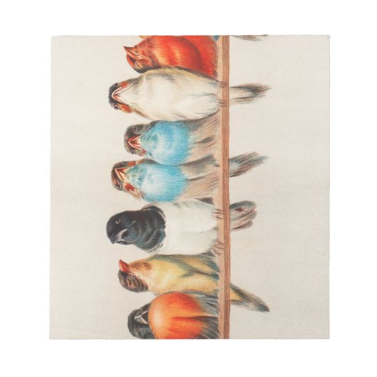 A Perch of Birds, 1880 by Hector Giacomelli Notitieblok (Voorkant)