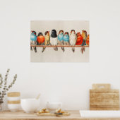 A Perch of Birds, 1880 by Hector Giacomelli Poster (Keuken)