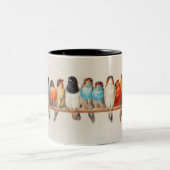 A Perch of Birds, 1880 by Hector Giacomelli Tweekleurige Koffiemok (Center)