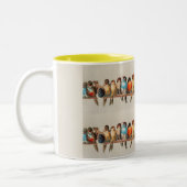 A Perch of Birds, 1880 by Hector Giacomelli Tweekleurige Koffiemok (Links)