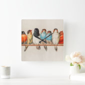 A Perch of Birds, 1880 by Hector Giacomelli Vierkante Klok (Huis)