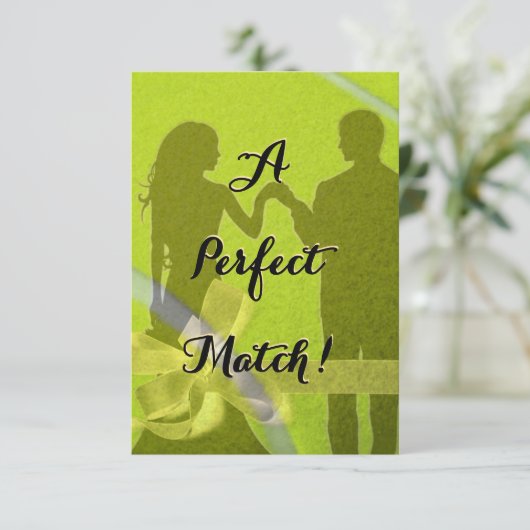 A Perfect Match Invitation Kaart (Staand voorkant)