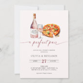 A Perfect Pair Wijn | Pizza Bruiloft Shower Kaart (Voorkant)