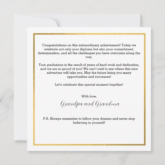 A Personalized Diploma Card, (Achterkant)