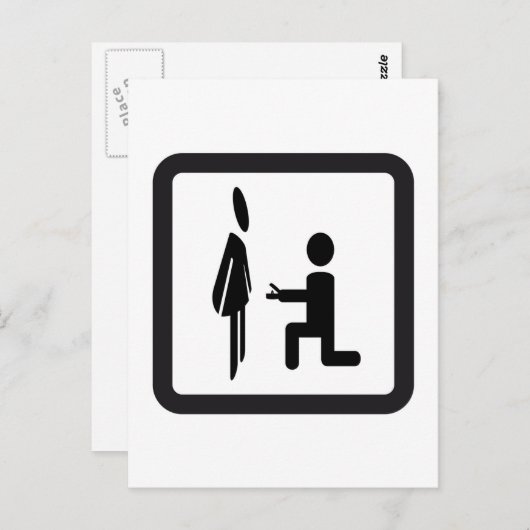 A pictogram vraagt om huwelijk - Proposal of mar Briefkaart (Voorkant / Achterkant)