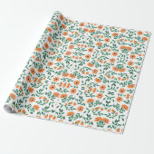 A piece of wrapping paper with a floral pattern cadeaupapier (Uitgerold)