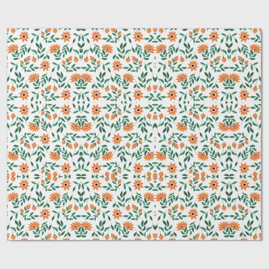 A piece of wrapping paper with a floral pattern cadeaupapier (Vlak)