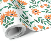 A piece of wrapping paper with a floral pattern cadeaupapier (Rol Hoek)