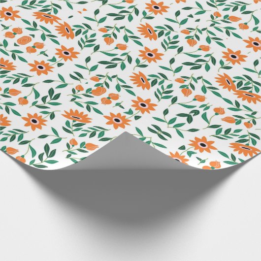 A piece of wrapping paper with a floral pattern cadeaupapier (Hoek)