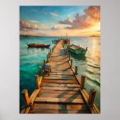 A Pier with Boats Poster (Voorkant)
