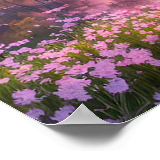 A Pink Sunset's Embrace of a Charming River Poster (Hoek)