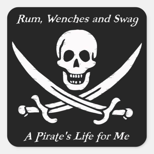 A Pirates Life zwarte stickers - pak van 20 (Voorkant)