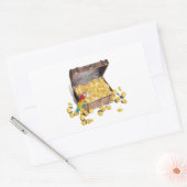 A Pirates Schatkist (voeg achtergrondkleur toe) Rechthoekige Sticker (Envelop)