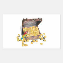 A Pirates Schatkist (voeg achtergrondkleur toe) Rechthoekige Sticker