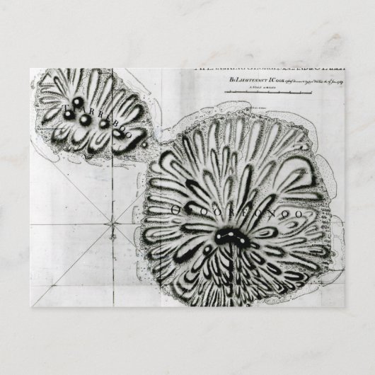 A Plan of King Georges Island of Otheite, 1769 Briefkaart (Voorkant)