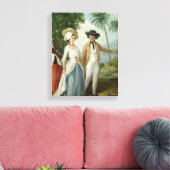 A Planter and his Wife, Attended by a Servant, c.1 Canvas Afdruk (Insitu (Woonkamer))