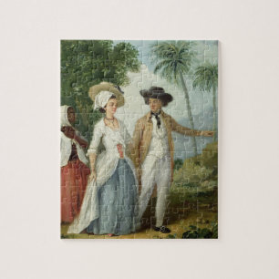 A Planter en zijn vrouw, bijgewoond door een serva Legpuzzel