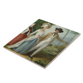 A Planter en zijn vrouw, bijgewoond door een serva Tegeltje (Zijkant)