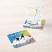 A playful pop-art coaster "On Cloud Wine" Kartonnen Onderzetters (Insitu)