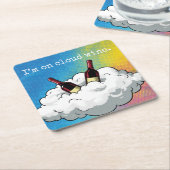 A playful pop-art coaster "On Cloud Wine" Kartonnen Onderzetters (Schuin)