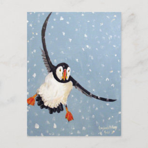 "A Playful Puffin" Vertical Postcard Briefkaart