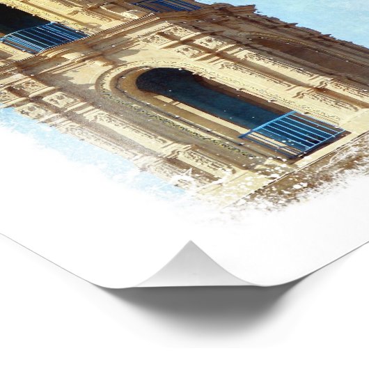 A Plaza Building Foto Afdruk (Hoek)