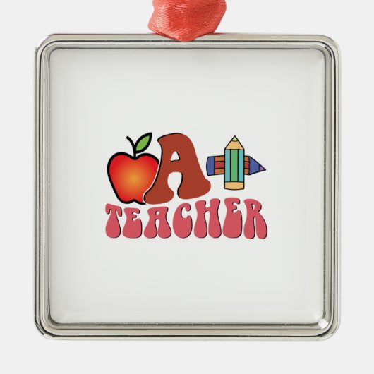 A Plus-leraar Metalen Ornament (Voorkant)