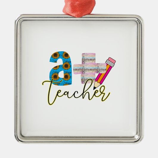 A Plus-leraar Metalen Ornament (Voorkant)