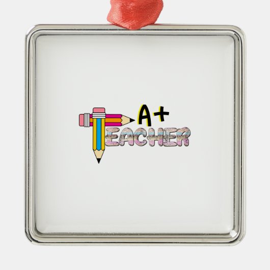 A Plus-leraar Metalen Ornament (Voorkant)