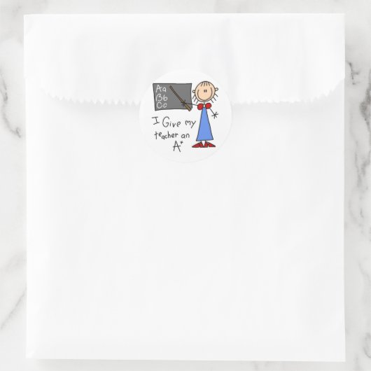 A Plus-leraar Ronde Sticker (Tas)