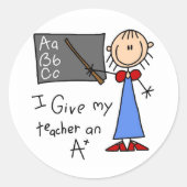 A Plus-leraar Ronde Sticker (Voorkant)