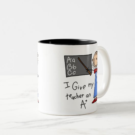 A plus leraar tweekleurige koffiemok (Voorkant rechts)