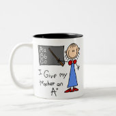 A plus leraar tweekleurige koffiemok (Links)