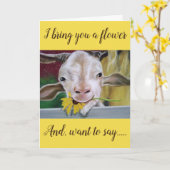 ****A POETIC GOAT*** FILLED WITH LOVE CARD KAART (Gele Bloem)