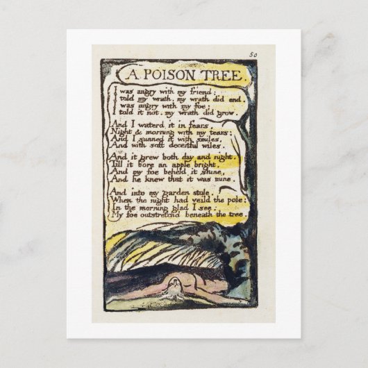 'A Poison Tree', bord 50 (Bentley 49) uit 'Sangen' Briefkaart (Voorkant)