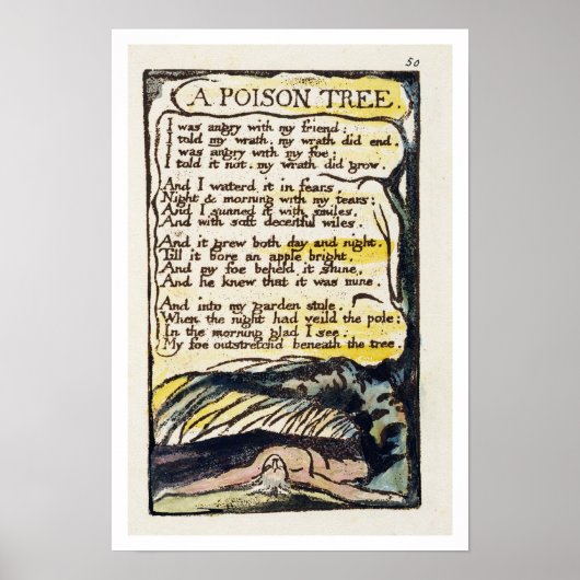 'A Poison Tree', bord 50 (Bentley 49) uit 'Sangen' Poster (Voorkant)